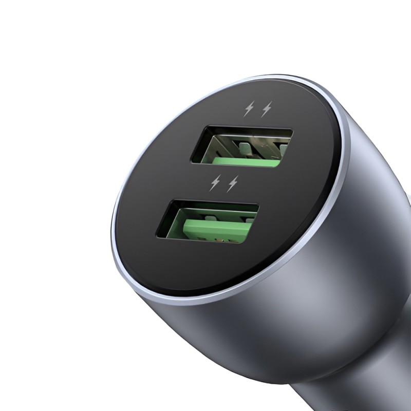 UGREEN Car Charger 2*USB-A Aluminum 3A 36W, Grey