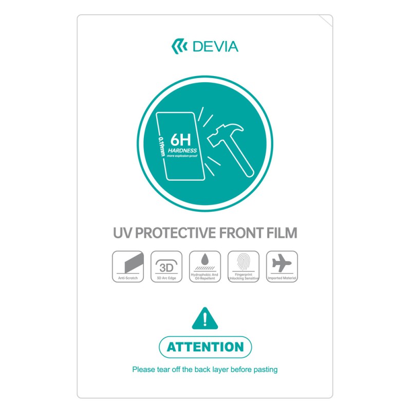 Devia Intelligent UV Protective Front Film(0.19mm)(1PCS), Clear