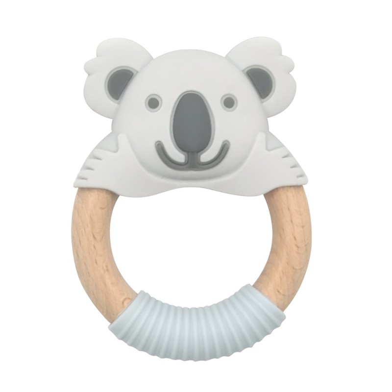 Bibipals Teething Ring Koala, Grey and Charcoal