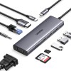 UGREEN HUB 10 in 1 Type-C to 1*HDMI 4K@60Hz + 3*USB-A 3.0 + VGA + LAN + Audio 3.5mm+SD/Micro+ PD 100W CM498, Space Gray