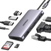 UGREEN HUB 11in1 Type-C 3.0 to 2*USB 3.1 + USB 3.0 + Type-C 3.1 + 2*HDMI + SD/TF + 3.5mm Audio PD 100W CM179, Space Gray