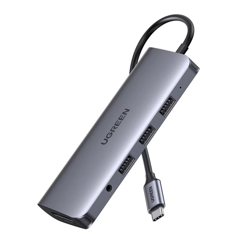 UGREEN HUB 11in1 Type-C 3.0 to 2*USB 3.1 + USB 3.0 + Type-C 3.1 + 2*HDMI + SD/TF + 3.5mm Audio PD 100W CM179, Space Gray