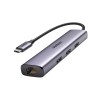UGREEN HUB 4in1 USB 3.0 to 3*USB 3.0 + Gigabit RJ45 0.28M, Black