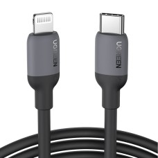 UGREEN Cable Type-C to Lightning MFI, 3A, 1M, Silicone, Black | US387