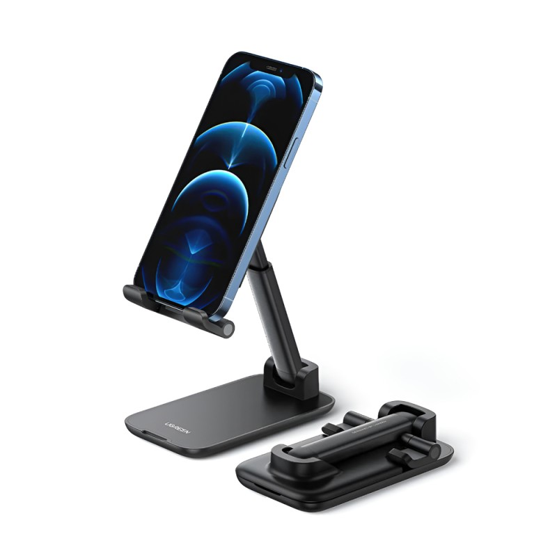 UGREEN Foldable Multi-Angle Phone Desktop Stand With Height Adjustable, Black