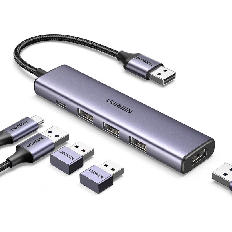 UGREEN HUB 4in1 USB 3.0 to 4*USB-A 3.0 CM473, Silver