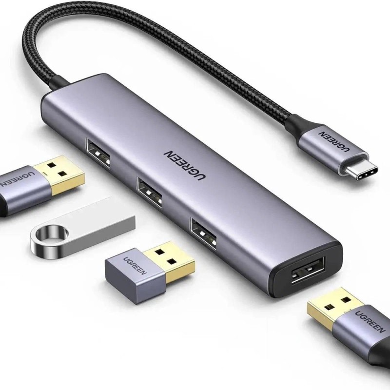 UGREEN HUB 4in1 Type-C 3.0 to 4*USB-A 3.0 | CM473, Silver