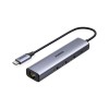 UGREEN HUB 4in1 Type-C 3.0 to 3*USB 3.0 + Gigabit RJ45 + Type-C PD 100W CM475, Space Grey