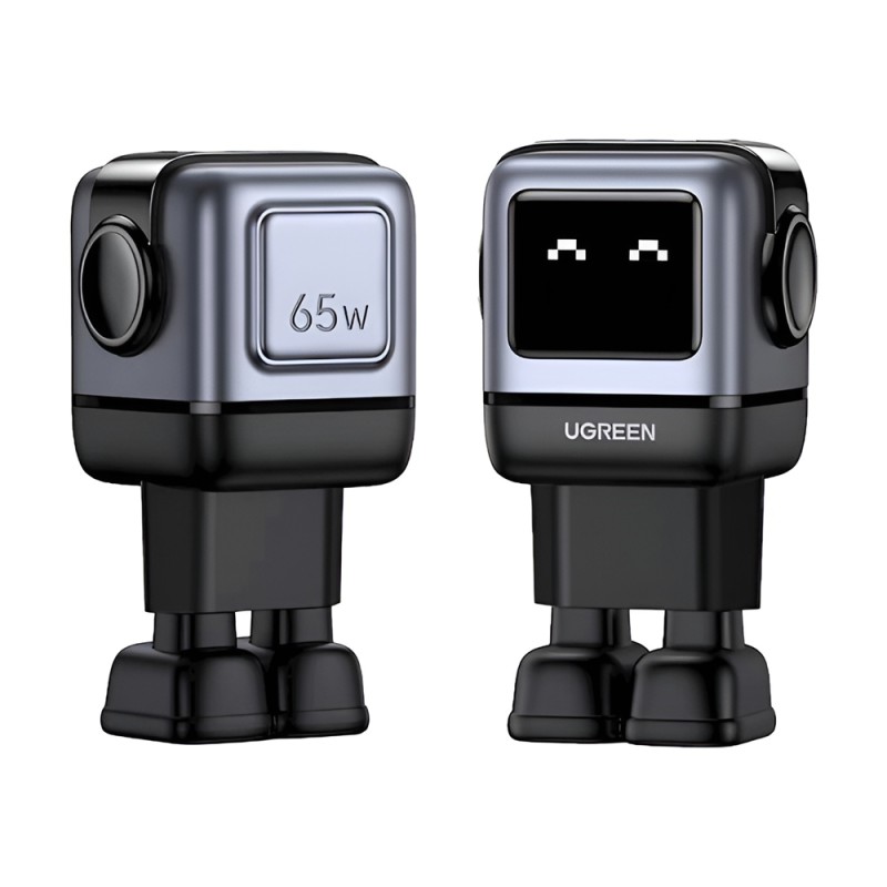 UGREEN Nexode Robot GaN Charger USB-A+2*USB-C 65W, Black