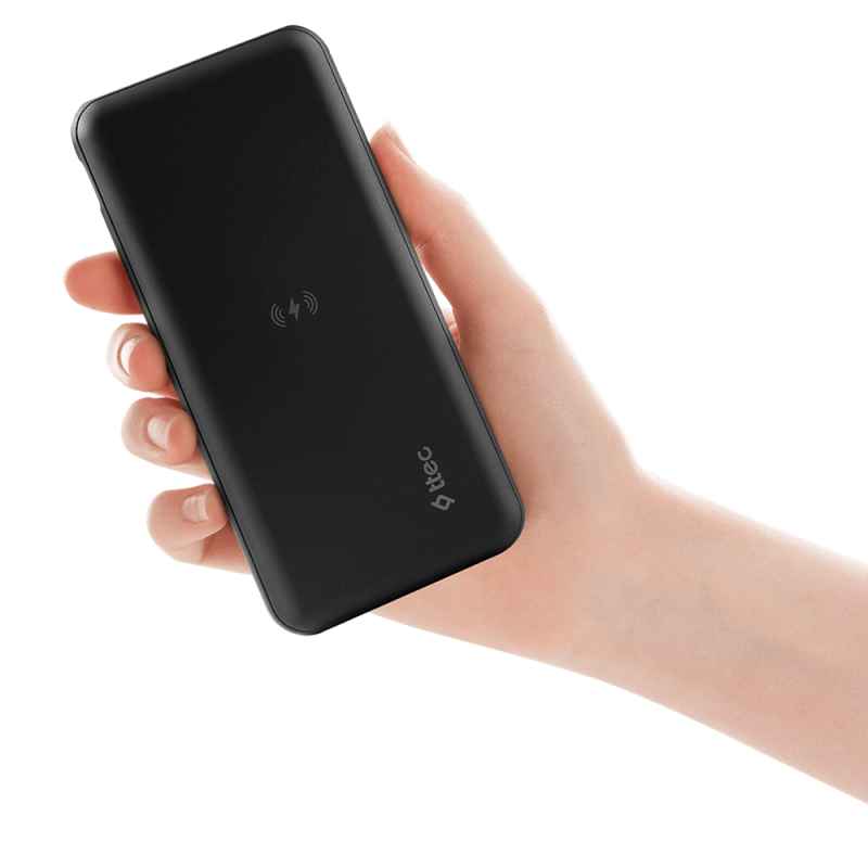 ttec Powerbank 10.000mAh Slim Pro W Wireless, Black
