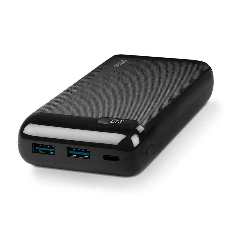 ttec Powerbank 20.000 mAh 20W PowerSlim LCD PD USB-C Input/Output, Black