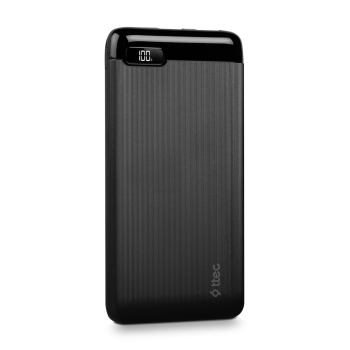 ttec Powerbank 20.000 mAh 20W PowerSlim LCD PD USB-C Input/Output, Black