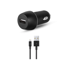 ttec Car Charger USB-A 2.1A with Lightning Cable, Black