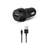 ttec Car Charger USB-A 2.1A with Micro-USB Cable, Black