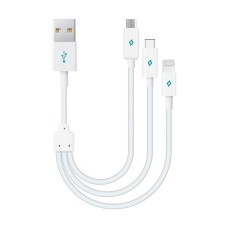ttec Cable USB 3in1 to Micro-USB+Type-C+Lightning Trio 2.1A,1.2m, Black