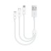ttec Cable USB 3in1 to Micro-USB+Type-C+Lightning Trio 2.1A,1.2m, Black