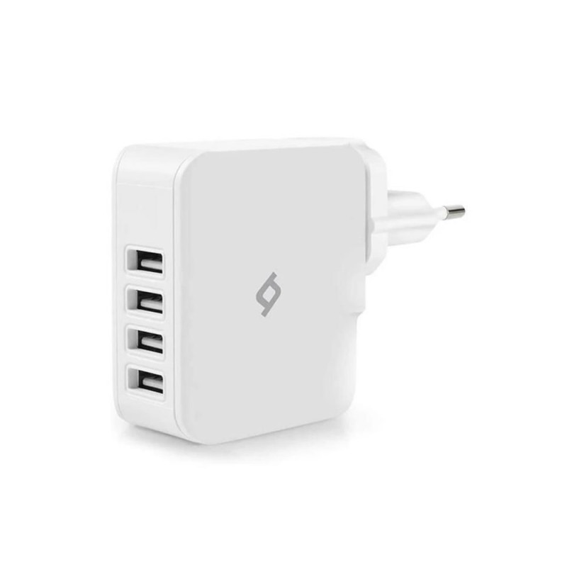 ttec Wall Charger 4*USB-A 5.1A 25W, White 