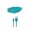 ttec Wall Charger with Cable USB to Lightning 2.4A (1.2m) Smart Travel, Turquoise 