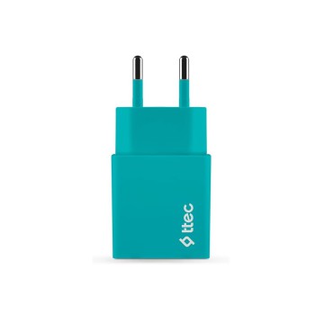 ttec Wall Charger with Cable USB to Micro USB 2.1A (1.2m) Smart Travel, Turquoise
