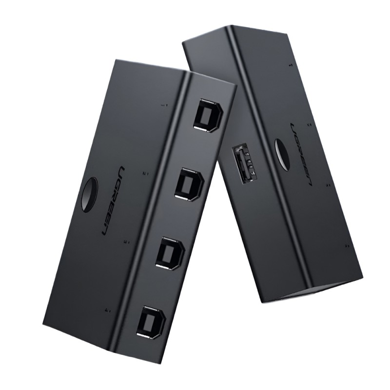 UGREEN Switch Box HUB KVM 2*USB TypeB to 4*USB TypeB, Cable 1.5M, Black