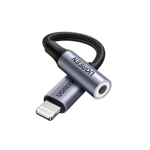 UGREEN Cable Audio Adapter Lightning to 3.5mm 0.1M MFI US211, Black
