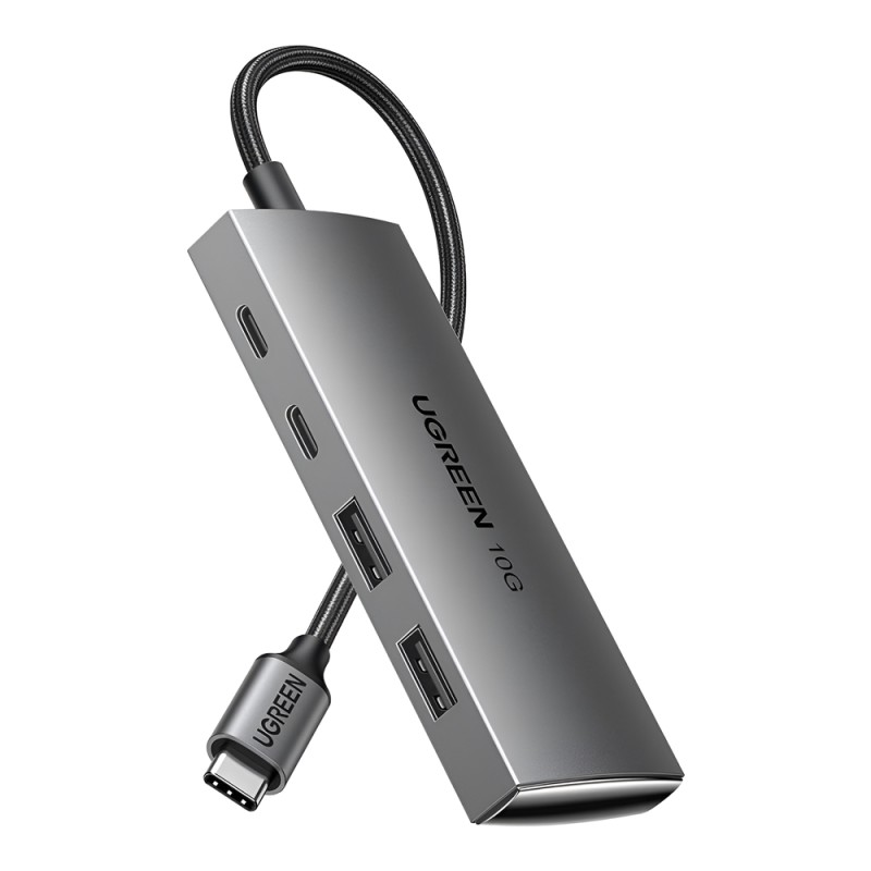 UGREEN HUB 4in1 Type-C 3.0 to 2*Type-C 3.2 + 2*USB 3.1 CM480, Silver