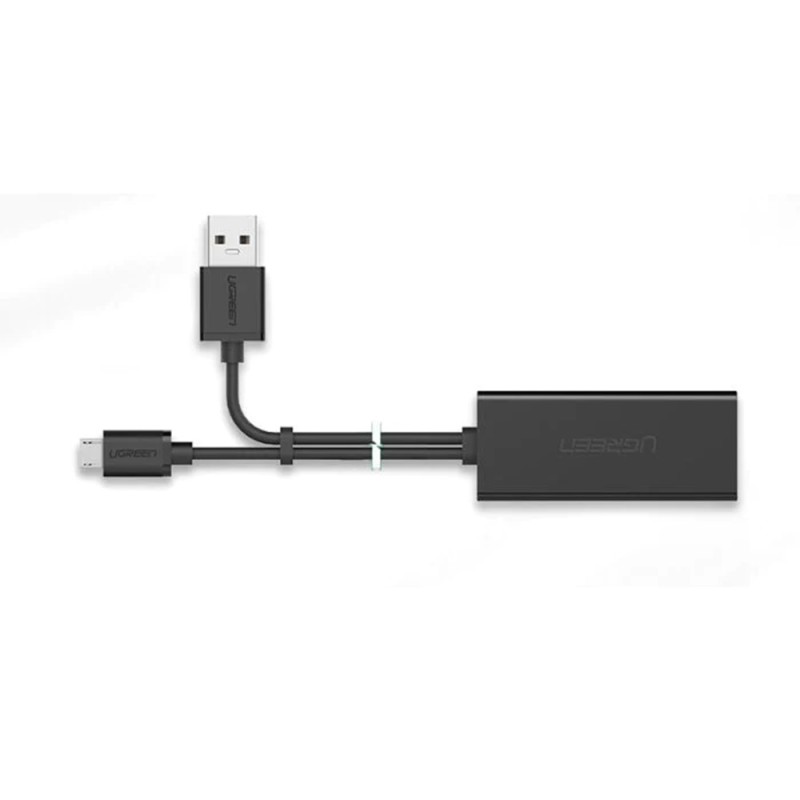 UGREEN Adapter for Chromecast Micro USB to Ethernet, Black
