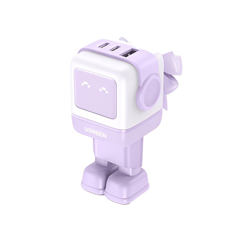 UGREEN Nexode Robot GaN Charger USB-A+2*USB-C 65W, Purple
