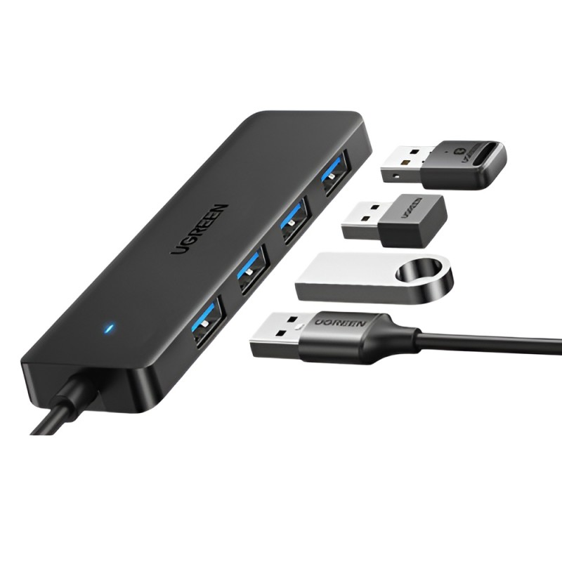 UGREEN HUB 4in1 USB 3.0 to 4*USB 3.0 1M CM219, Black
