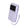 UGREEN Power Bank Uno Series 10000mAh, 30W, with Built-in USB-C Cable, Purple