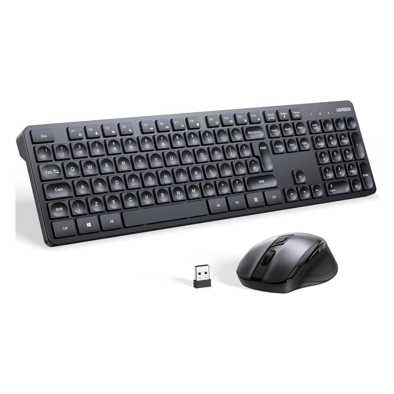 UGREEN Wireless Combo Keyboard and Mouse Ergonomic US MK006, Black