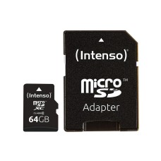 Intenso® MICRO Secure Digital Cards, 64 GB + SD Adapter, Class 10