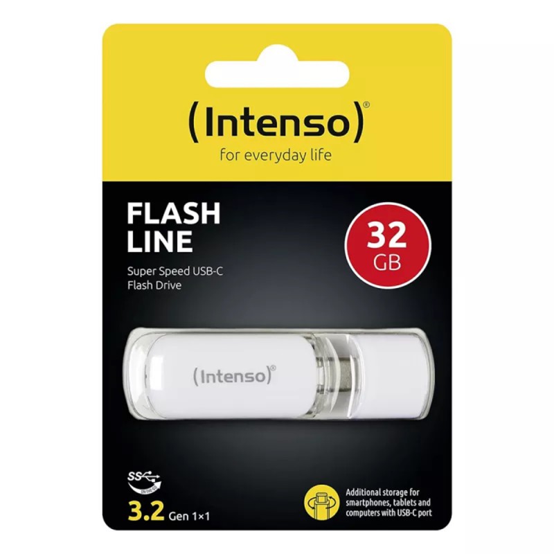 Intenso® USB Drive 3.2 Gen 1x1 (5 Gbit/s, USB-C) Flash Line 32 GB, White