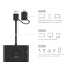 UGREEN HUB 4in1 USB 3.0 with Type-C adapter to 4*USB 3.0 1M CR113, Black