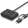 UGREEN HUB 4in1 USB 3.0 with Type-C adapter to 4*USB 3.0 1M CR113, Black