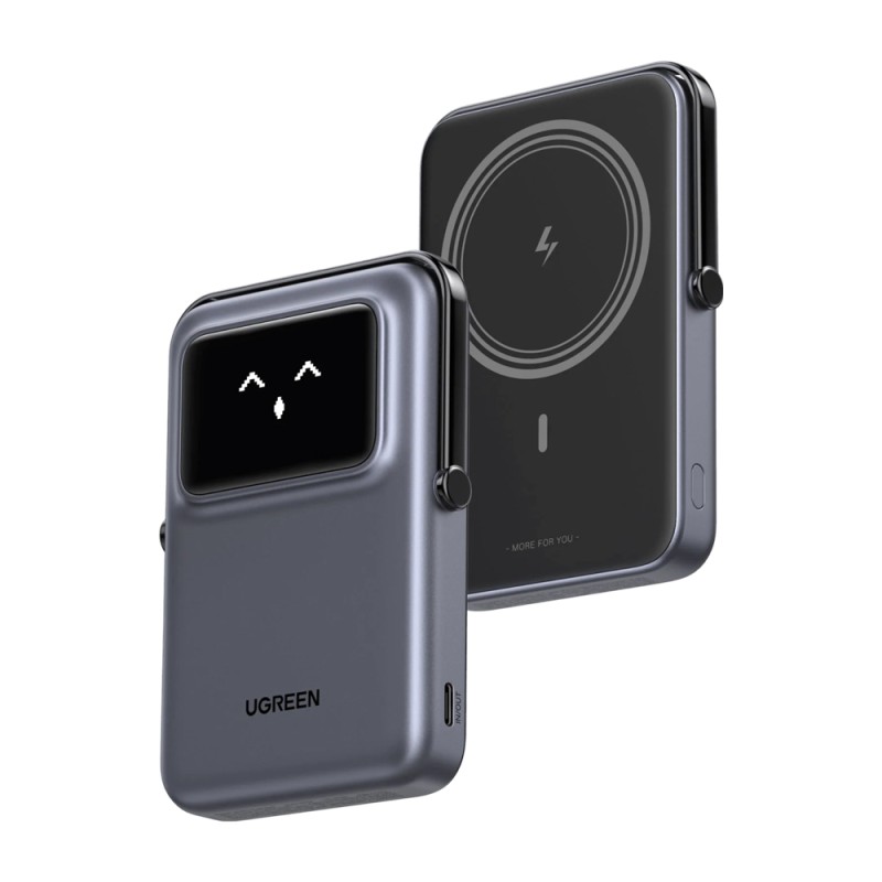 UGREEN Power Bank Uno Series Magnetic Wireless with Kickstand 10000mAh, 7.5/20W, Space Gray