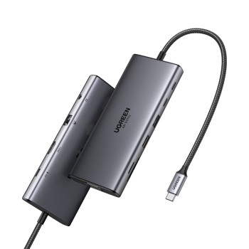 UGREEN HUB 11in1 Type-C to HDMI 4K@60Hz + VGA + 2*USB-C 3.2 + USB-A3.2 + USB-A3.0 + SD/TF + Gigabit RJ45 + 3.5mm + PD 100W | CM639