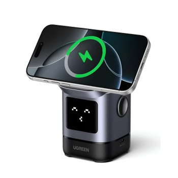 UGREEN Uno 2-in-1 Magnetic Wireless Charger 15W, Grey