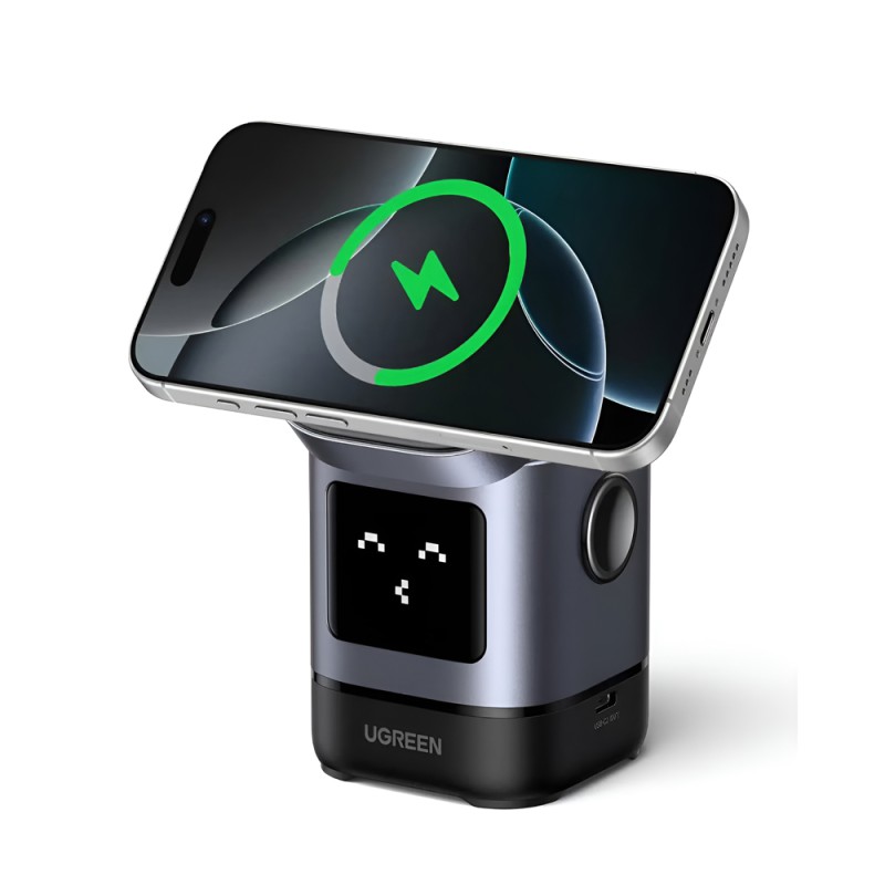 UGREEN Uno 2-in-1 Magnetic Wireless Charger 15W, Grey