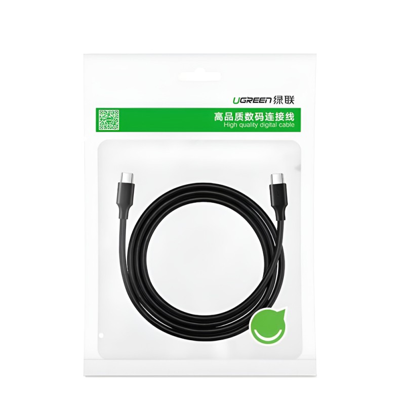 UGREEN Cable Type-C to Type-C TPE 1.5m 480Mbps 3A 60W US286, Black