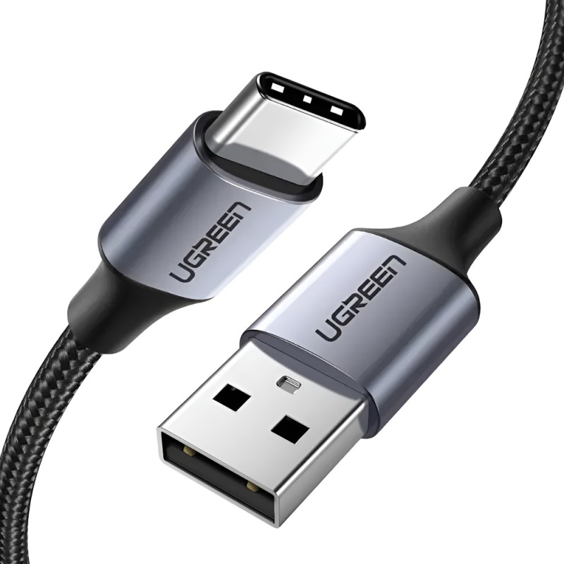 UGREEN Cable Nylon Braided+Aluminum USB-A to Type-C 480Mbps,1,5M, Grey