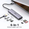 UGREEN HUB 6in1 Type-C 3.0 to HDMI 4K@60Hz + 3*USB-A 3.0 + SD/TF Converter CM511, Silver