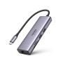 UGREEN HUB 7in1 Type-C 3.0 to + 2*USB 3.0 + HDMI + Gigabit RJ45 + SD/TF + PD 95W CM512, Grey