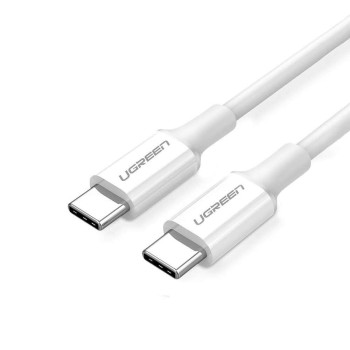 UGREEN Cable Type-C 2.0 to Type-C 2.0 5A 100W 2M, White | US300