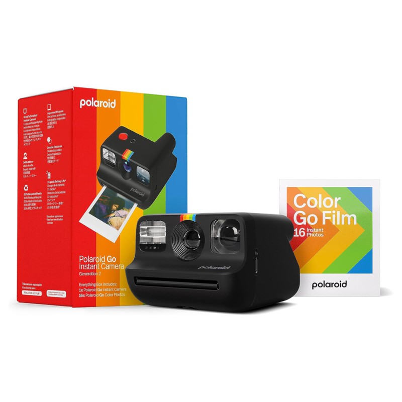 Polaroid Instant Camera GO Gen 2 Everything Box + Color Films 16 Sheets , Black