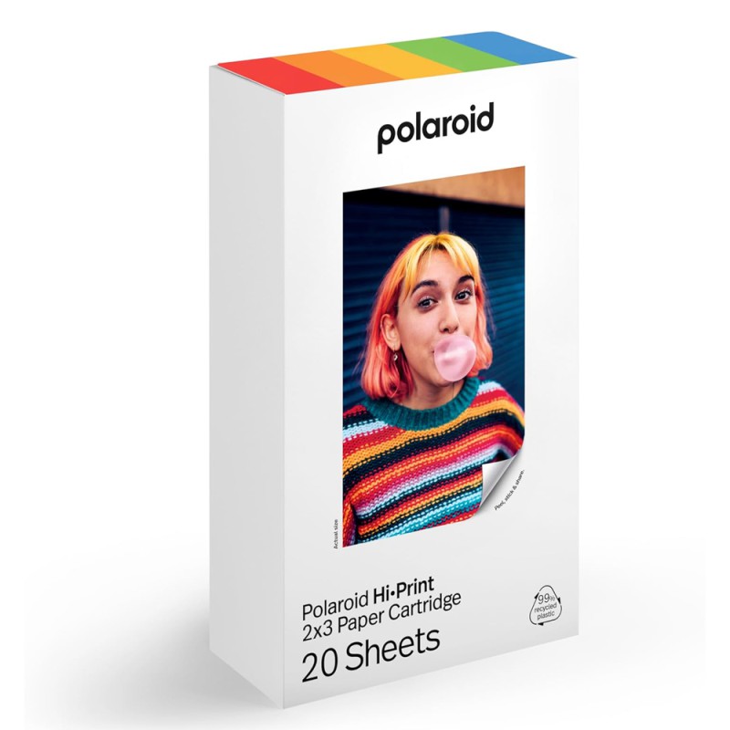 Polaroid Photo Printer Hi-Print 2x3 Gen 2 E-box + Paper Cartridge 40 sheets, White
