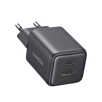 UGREEN Wall Charger GaN 1*USB-A, 1*Type-C, 20W QC3.0, X514, Black