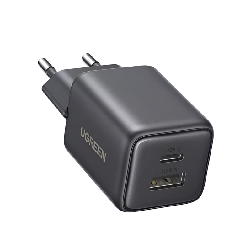 UGREEN Wall Charger GaN 1*USB-A, 1*Type-C, 20W QC3.0, X514, Black