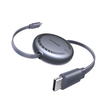 UGREEN Cable Type-C to Type-C Retractable 5A/100W, 1M, Black | L531