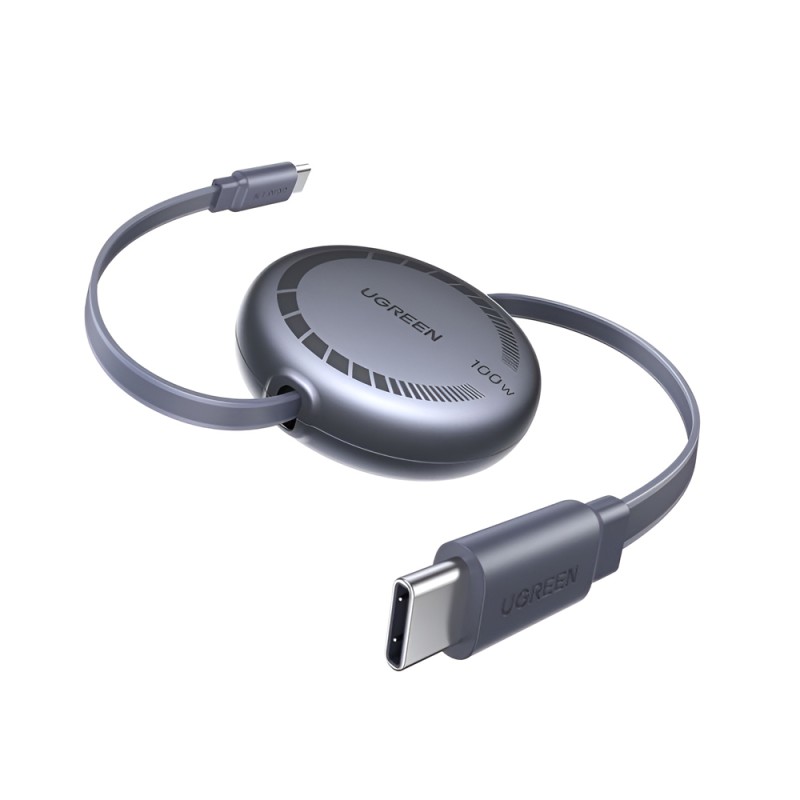 UGREEN Cable Type-C to Type-C Retractable 5A/100W, 1M, Black | L531
